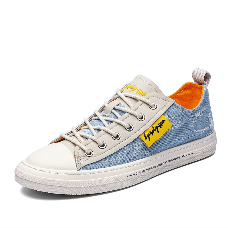 Sepatu Sneaker Pria Import Sneakers Cowo GOLONE Db-87 Overgrip Cassual Shoes Sneker Kasual Santai SP20-Biru Muda