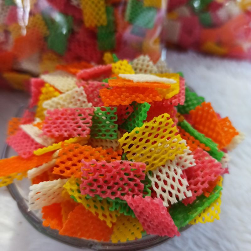 

Piscoklegit_ Kerupuk Taro Mentah Warna Warni Rasa Bawang 500Gr