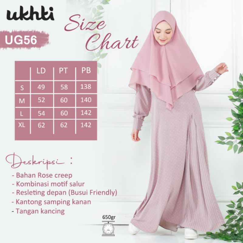 Gamis ukhti motif polka UG56