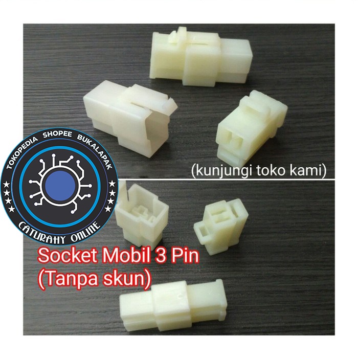 Soket Mobil 3 Pin Konektor Socket 3pin motor