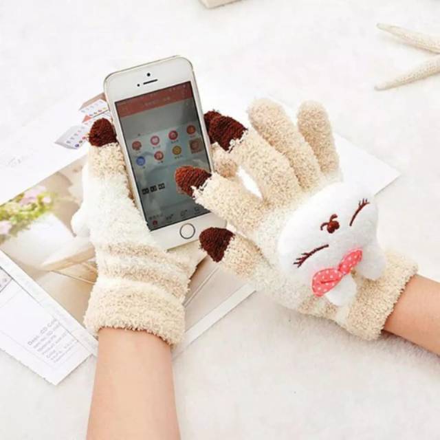 Winter Kids Woman Dolly Gloves Touchsreen Sarung Tangan Anak Wanita Musim Dingin Layar Sentuh