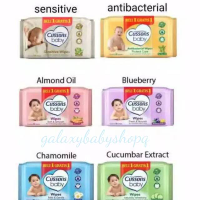 Cusson baby wipes beli 1 gratis 1 mild gentle/natually refres/soft smoot/freas nourrish