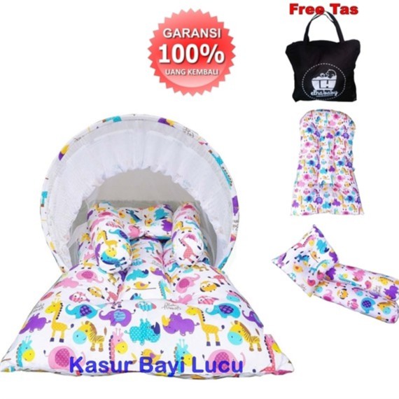 Kasur Bayi Lipat Motif Baby Animal | Perlengkapan Tempat Tidur Baby Elhababy Kblk017 | Baby Gift Set