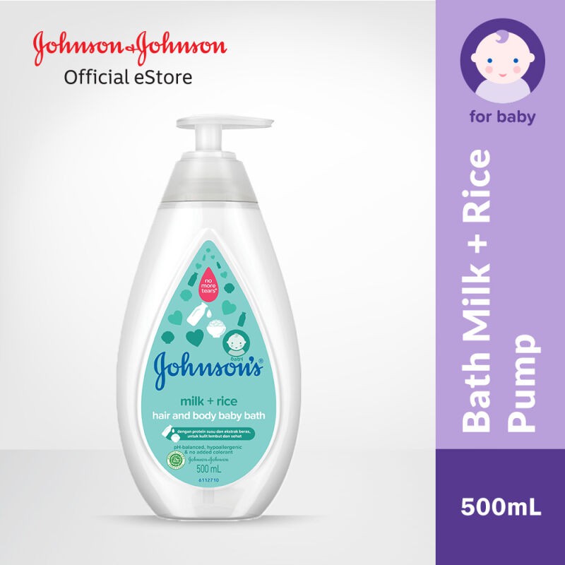 ♥BabyYank♥ JOHNSONS BABY BATH MILK+RICE HAIR &amp; BODY WASH 200ML 400ML 500ML