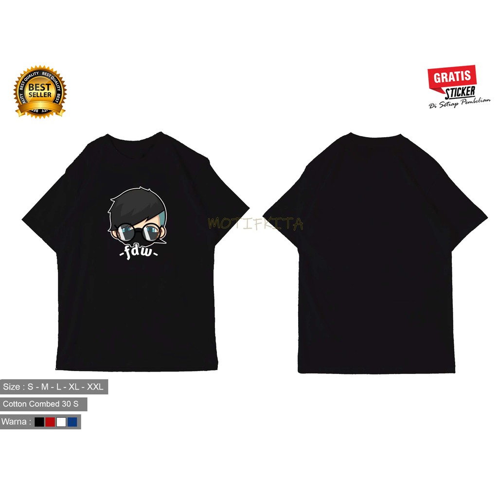 Baju Kaos Fdw Youtubers Youtube Free Fire Ff Keren Pria Dan Wanita Distro Warung Kaos Shopee Indonesia