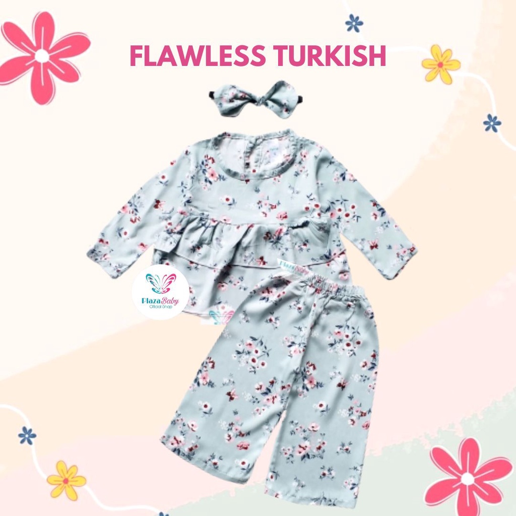 Plazababyku MX MELODY RAYON SETELAN BANDO setelan bayi motif bunga yang lucu free headband PART2