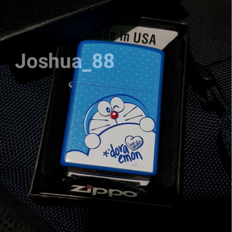 Zippo Korek api Custom Logo Doraemon Blue matte grade original