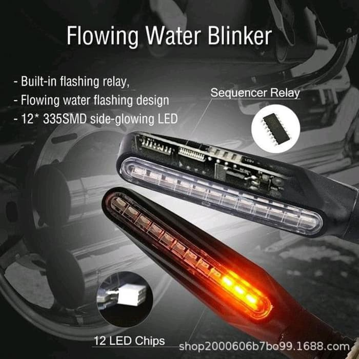 Lampu Sein Motor LED Fitur Running/Flowing ZXD-04 Berjalan Seperti Lampu Sein Mobil Lexus