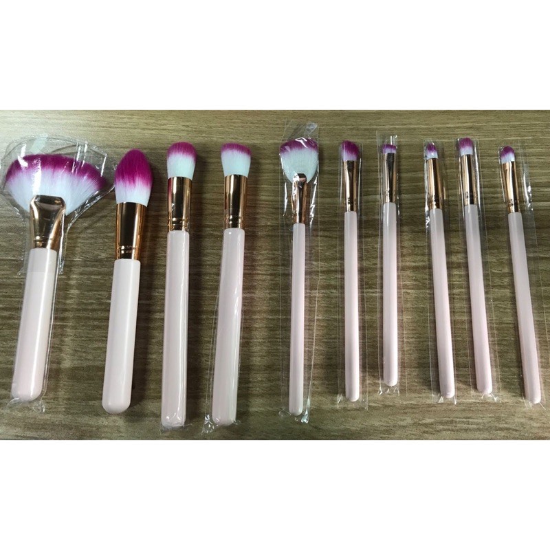 Beautiful Brush Make Up 10 Set - PVC-10 - White