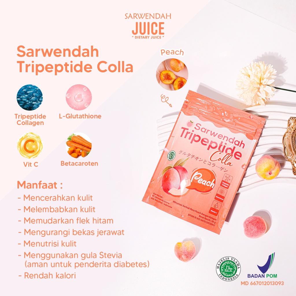 PAKET SLIM &amp; GLOW SARWENDAH FIBERTY + CALL ME GLOW PEACH by Sarwendah