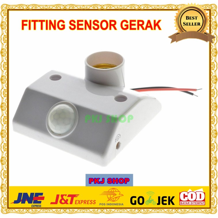 Fitting Lampu Sensor Gerak E27 Pir Motion IR Infrared Kotak