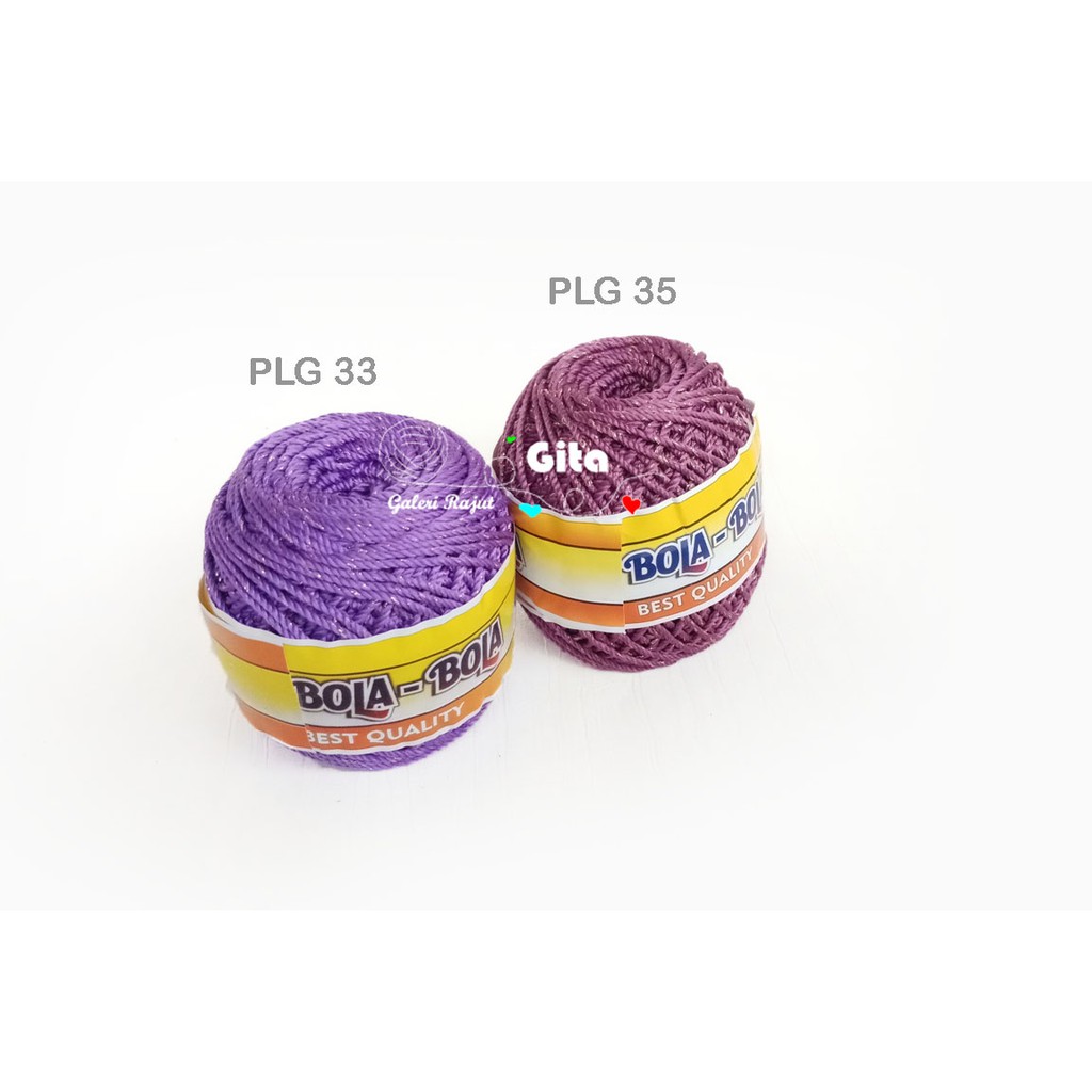 Benang Rajut Poly Glitter, Benang Polyester Gliter Bola-bola