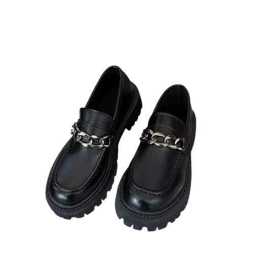 10.10 Sepatu Loafers '' VIONA '' Rante Silver Black Glosy And Dof PREMIUM VIO 11