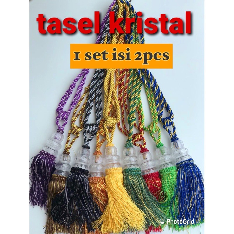 [2 PCS / SEPASANG ] TALI GORDEN / TASSEL / TASEL GORDEN KRISTAL