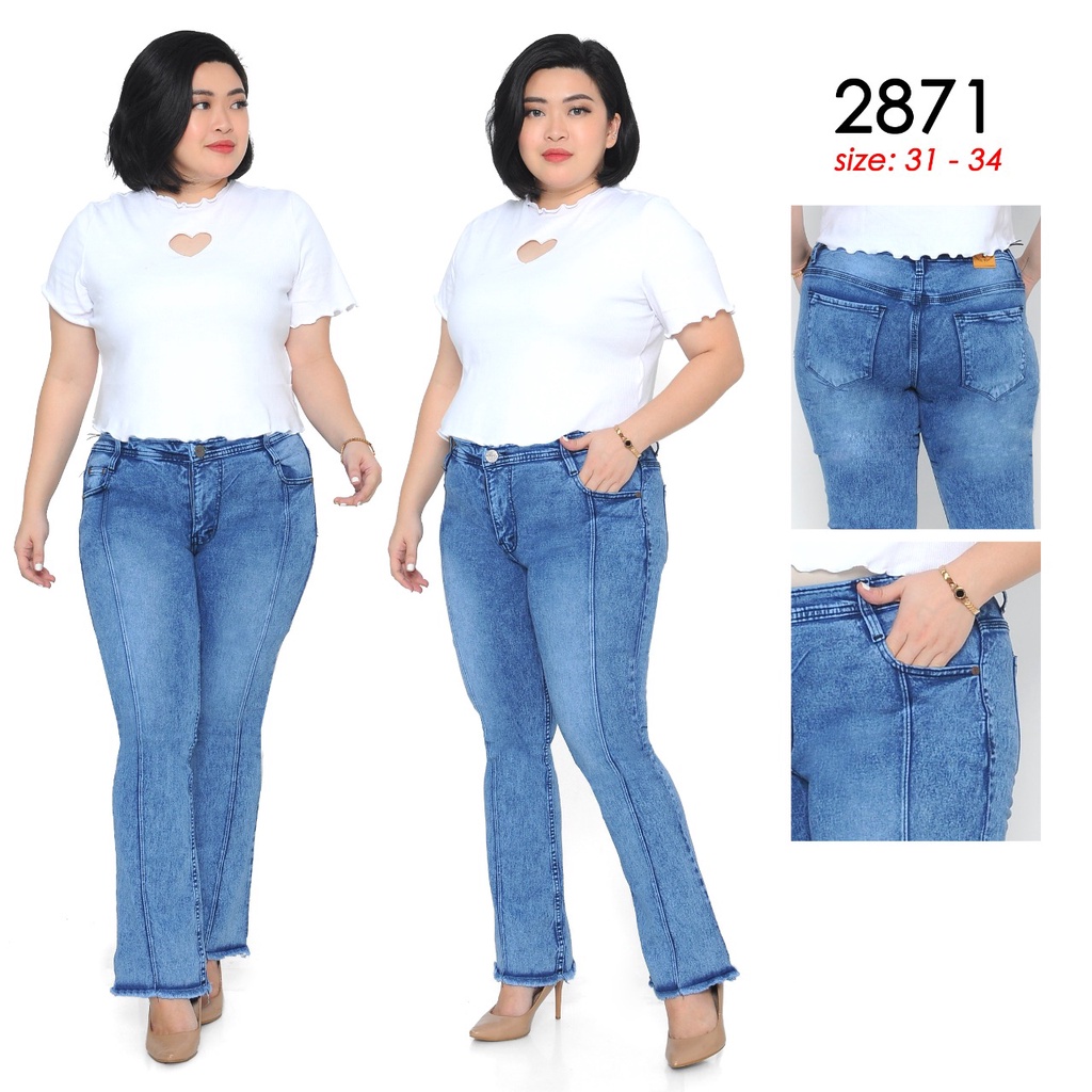 Celana Panjang Jeans Wanita Cutbray Tulang Rawis 31-34 Bisa Bayar Ditempat(COD)