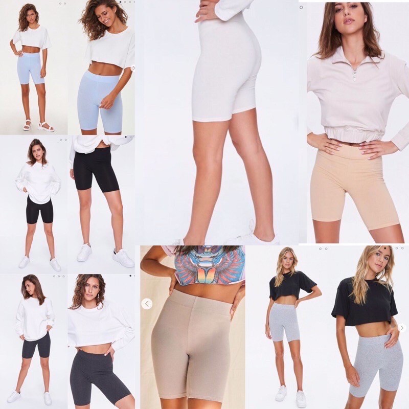 Celana Pendek Wanita Forever21 Celana Sport Highwaist Legging Celana Biker Shorts Original Branded