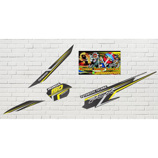 STIKER STRIPING VARIASI HONDA PCX GRAFIS V2 WARNA KUNING