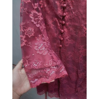  Baju  Kebaya  Atasan Merah  Maroon  Size L Full Furing free 