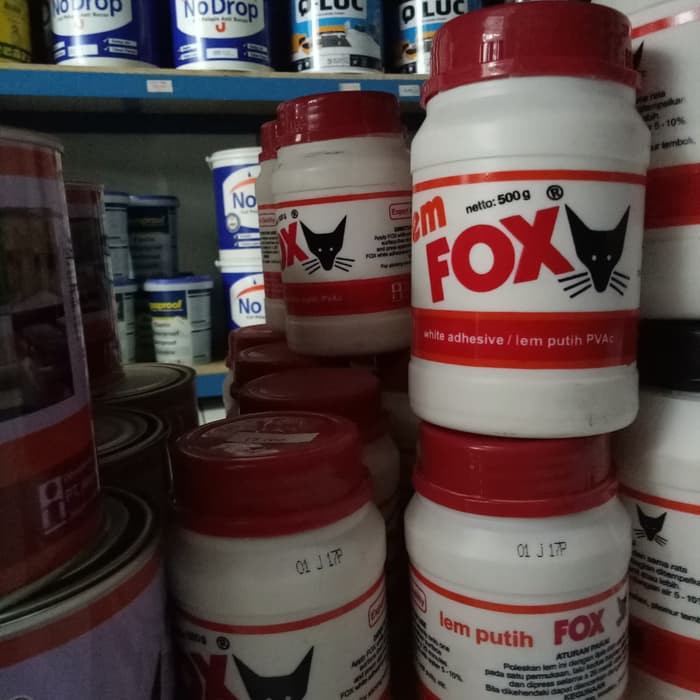 LEM FOX putih original PVAC 500 gram / perekat serbaguna Slime kayu / Lem Aica