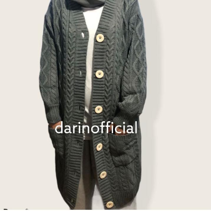 ❃ XENA LONG OUTER Rajut Wanita Lengan Panjang Kardigan Panjang Premium GHANA Rajut Import Jaket Raju