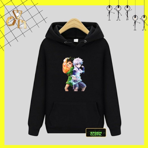 Jaket Sweater Hoodie Untuk Anak Laki Laki Perempuan Anime Gon KIllua HunterXHunter  Umur 2-12 Tahun