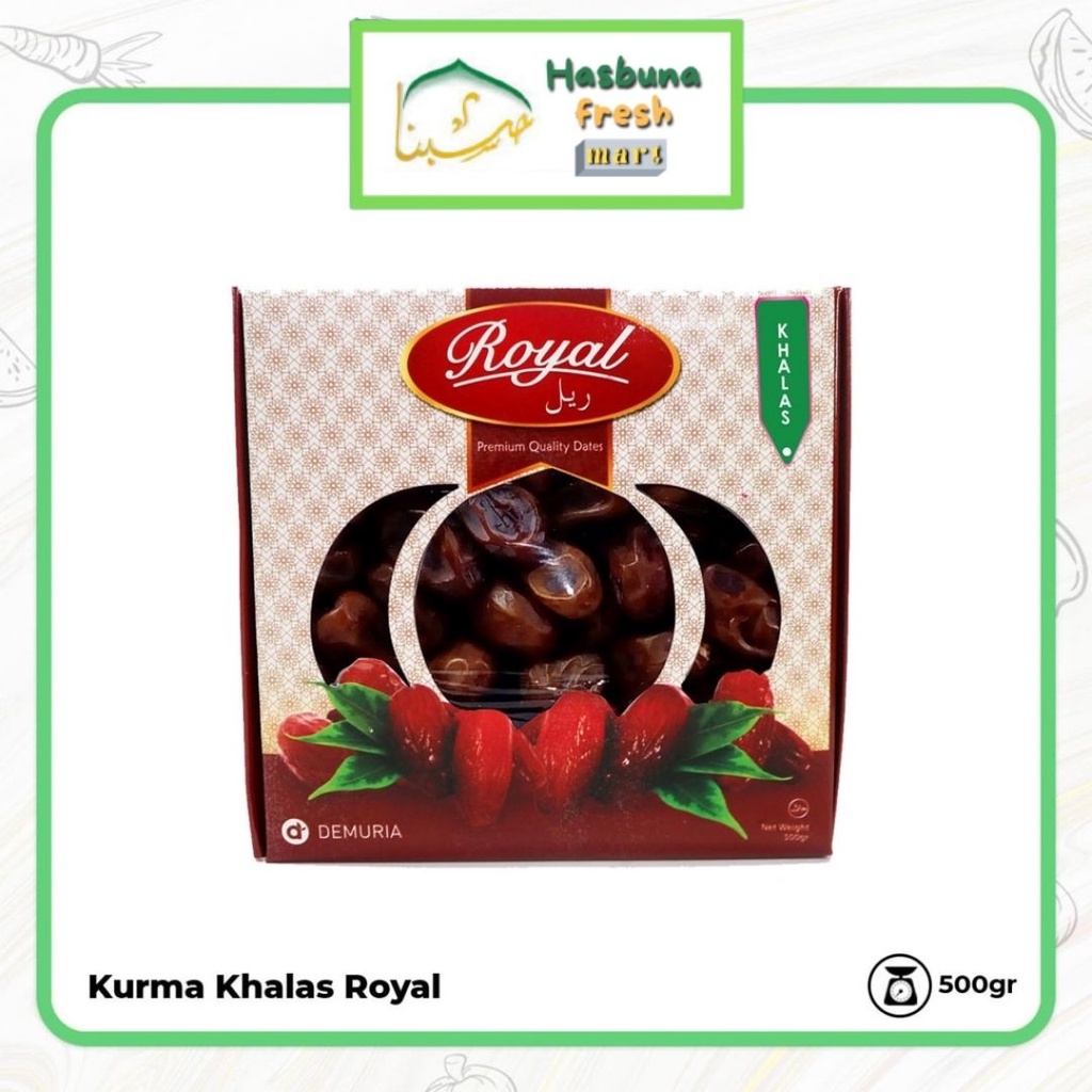 

Kurma Royal Khalas 500 gram | Kurma Mesir Kholas Hasbuna Fresh Mart