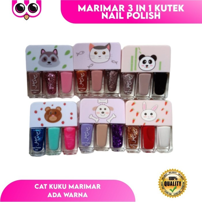 Marimar 3 In 1 Kutek Nail Polish 6 Ml / Cat Kuku 3 Warna