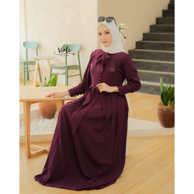 GAMIS DRESS HASEENA BY VIOLA HIJAB/ DRESS ITY CREP BY VIOLA HIJAB/ GAMIS TERBARU KEKINIAN/READY SIAP