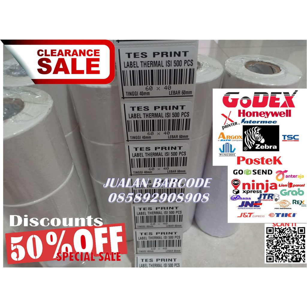 

Xprinter LABEL THERMAL 60x40 | 60 X 40 | 60mm X 40mm | 6cm x 4cm 500 PCS