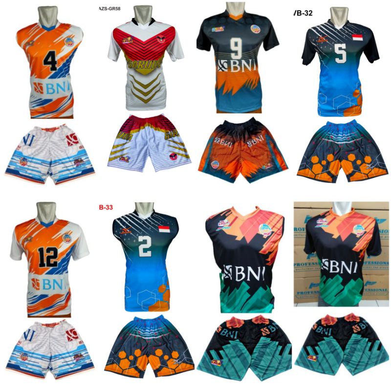 COD paket hemat setelan baju voli volly BNI NEW 2022 / setelan baju kaos voli volly proliga 2022 / s