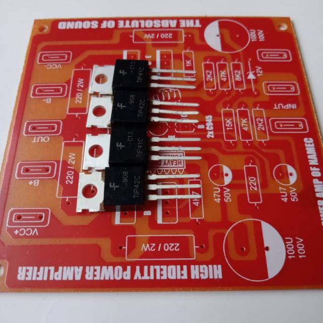 Paket PCB Power Amplifier Namec Plus 2 Set TR TIP 41 TIP 42 Faircild Original