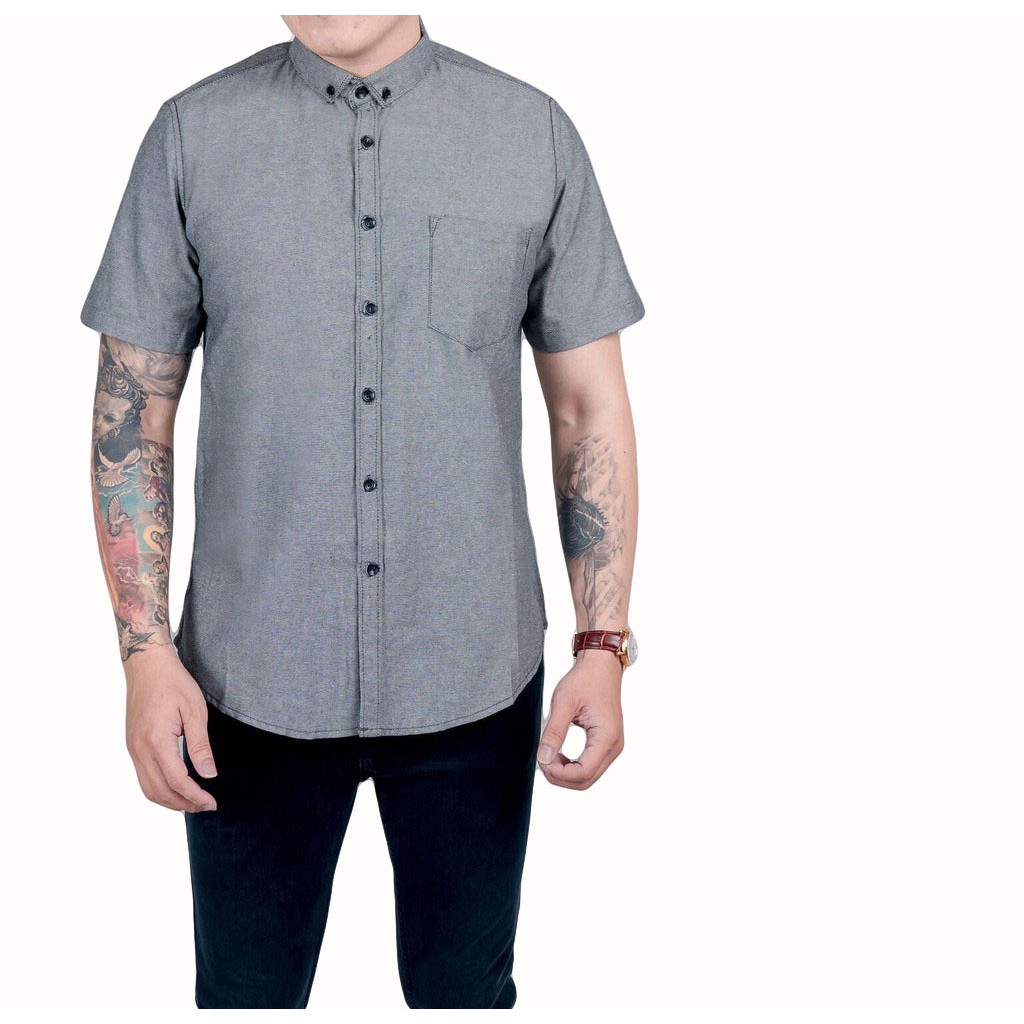 Kemeja polos pria lengan panjang Kemeja polos pendek cowok Slimfit Ukuran M L Xl XXL XXXL Sampai Size Jumbo