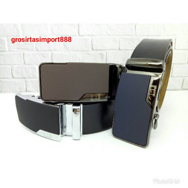 Ikat pinggang rel pria kulit asli DUNHiLL