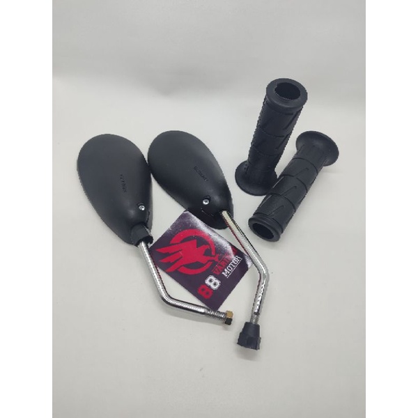 Paket Motor Suzuki - Spion Standar Satria Fu Gagang Crome dan Handgrip Kaze Kawasaki Universal Untuk Motor Suzuki