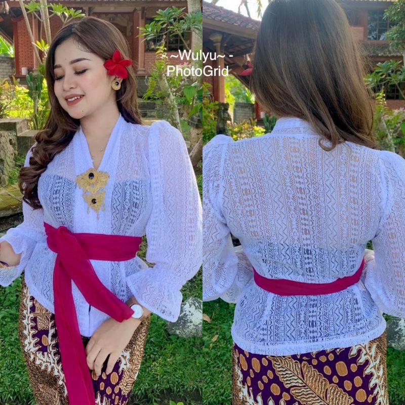 KEBAYA BALI BROKAT LACE KOREA LENGAN KERUT ATASAN KEBAYA SAJA