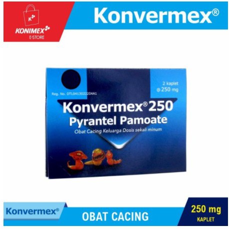 konvermec obat cacing 250 pyrantel pamoate per strip 2 kaplet