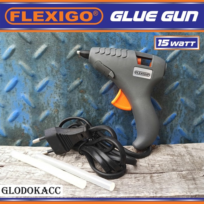 Glue Gun Ergonomic Pro, Alat Lem Tembak Flexigo 15 watt