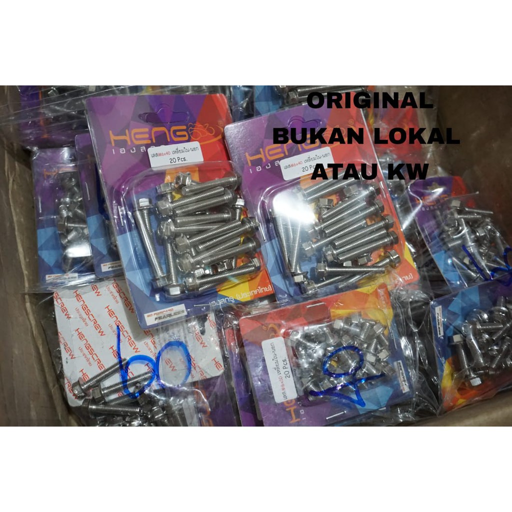 baut probolt 2kunci 2 kunci stainless 10x40 drat 14 panjang 4cm original heng thailand silver