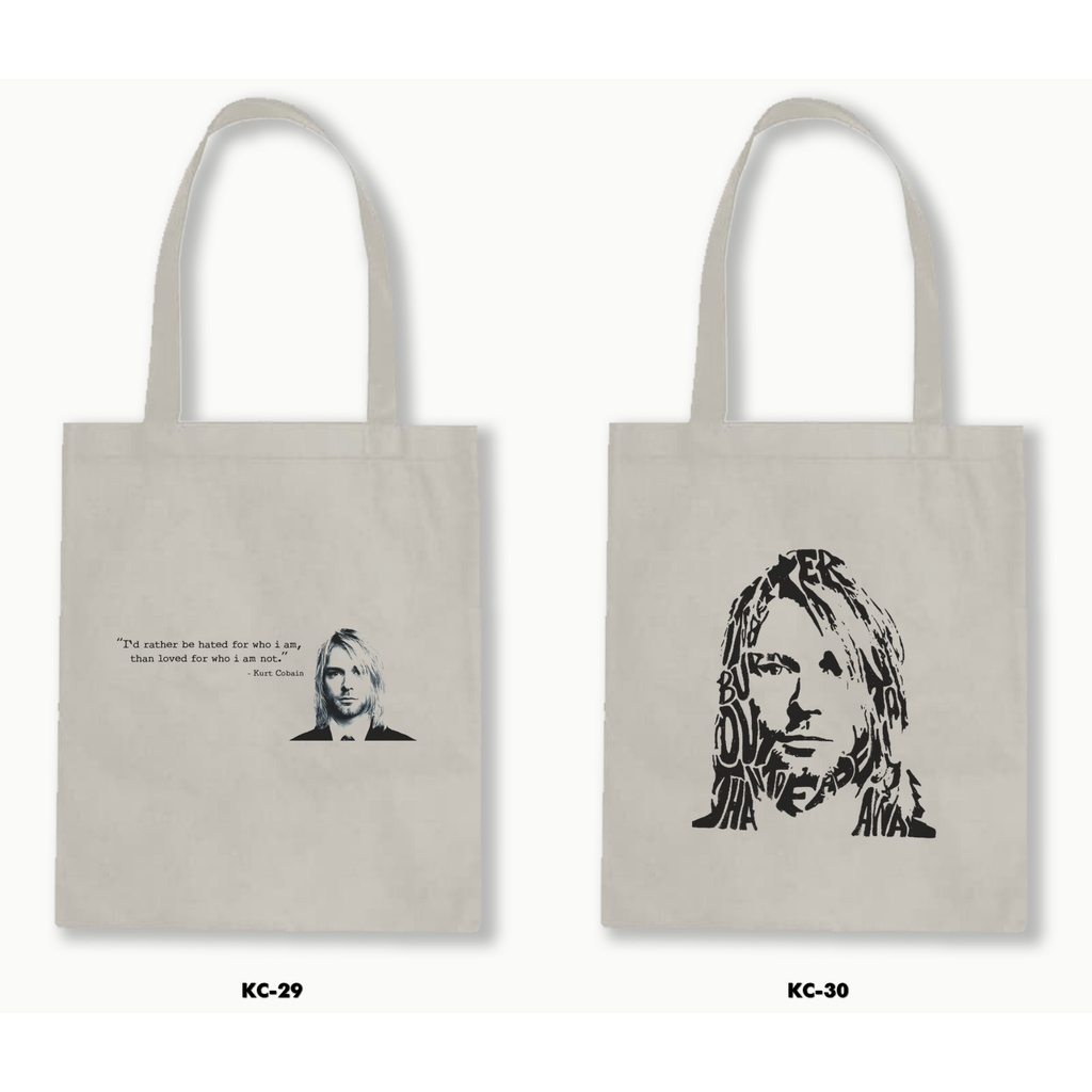 TOTE BAG BLACU - KURT COBAIN / NIRVANA 02