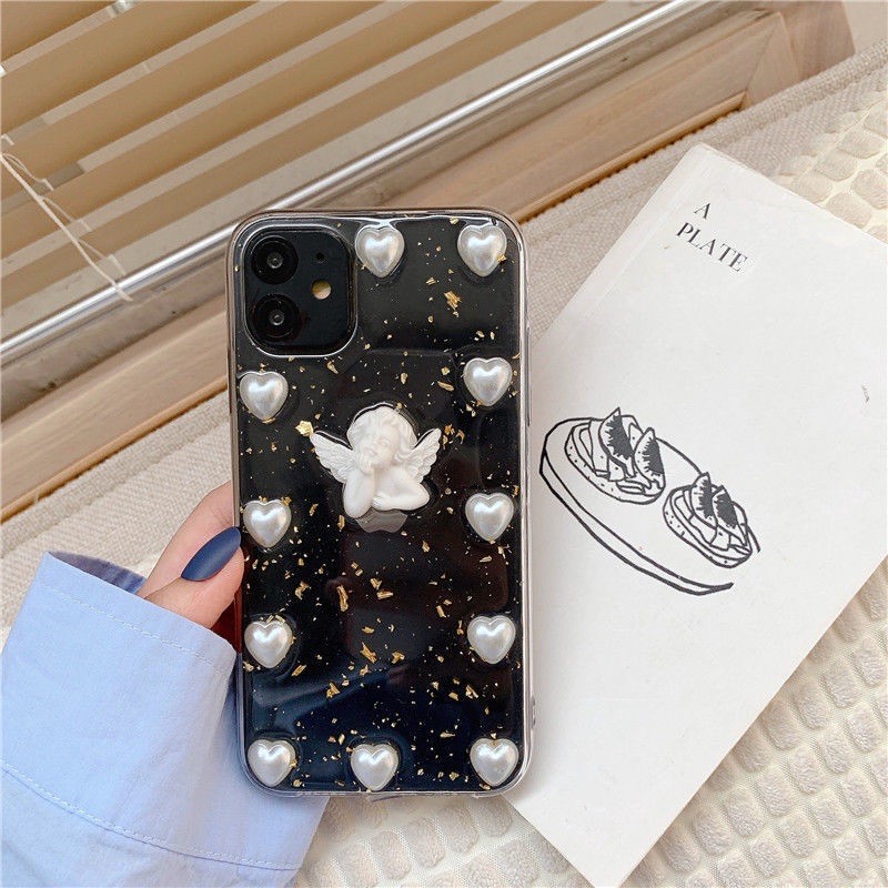 Angel Confetti Case Iphone 12 Samsung A52 A32 A72 M02 A02 Oppo A15 A12s Vivo Y1s Y51 Xiaomi Note 9 8