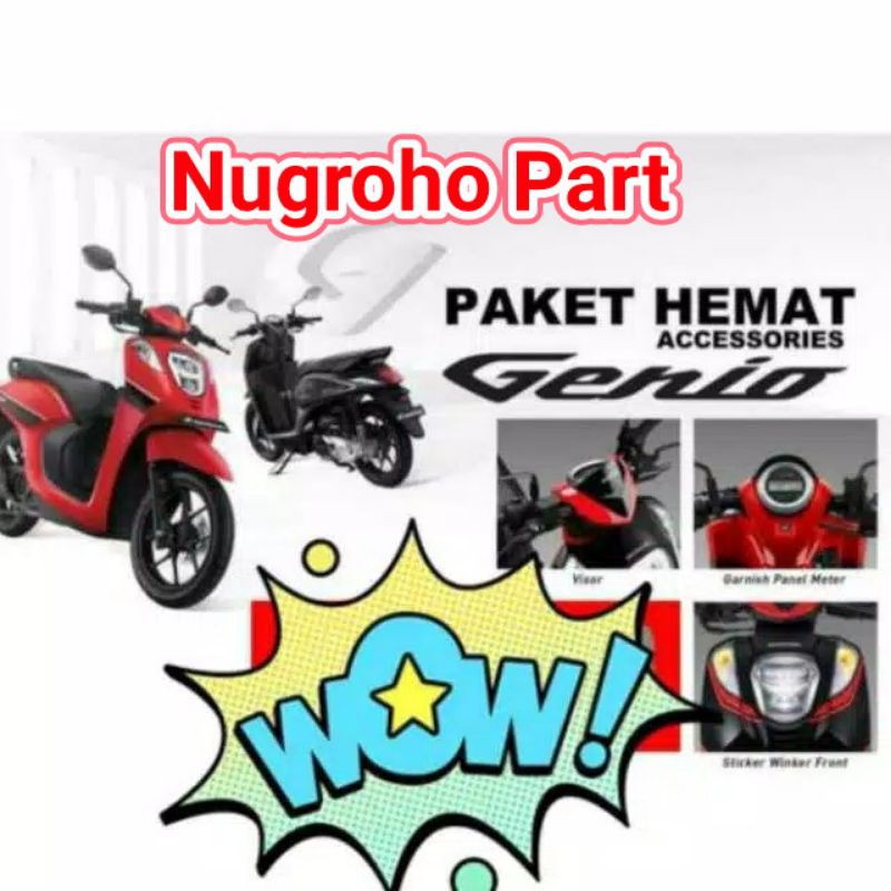 Honda Genio Aksesoris Paket Hemat Visor Cover Speedometer Dan Stiker Winker Aksesoris Original Honda