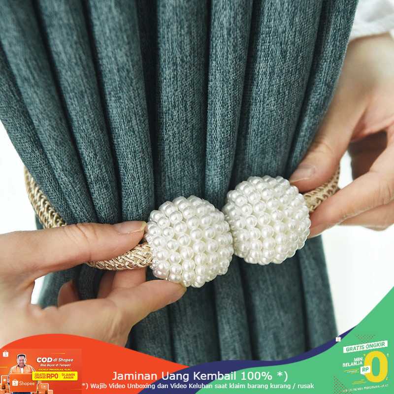(BISA COD) RVOSTR Arbitrary Tali Pengikat Tirai Gorden Magnetic Curtain Clip 2 PCS A65B