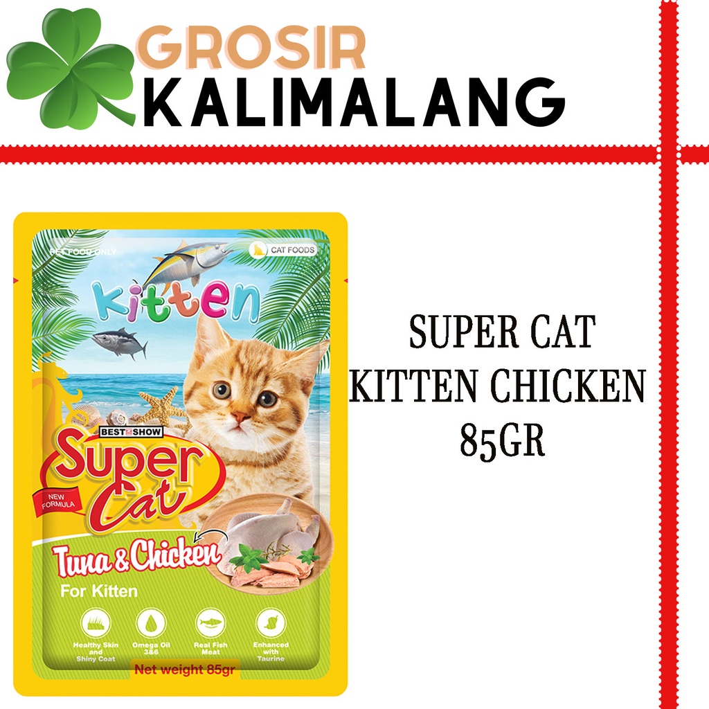 Super Cat Pouch Kitten Tuna Chicken 85gr