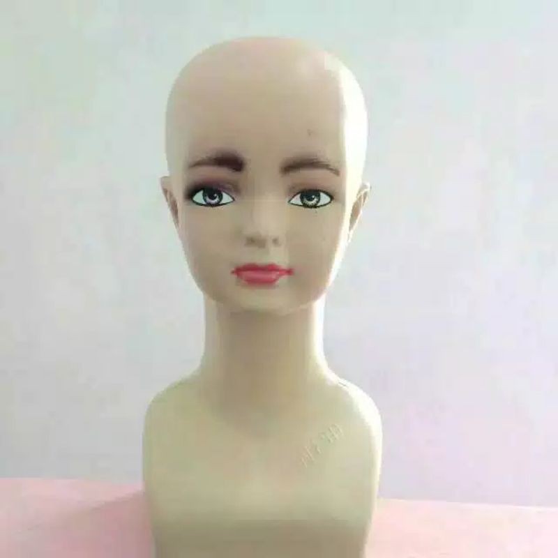 Patung Kepala Plastik Anak Display Aksesoris Kepala Hijab Jilbab Kerudung