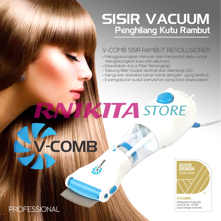 VCOMB SISIR VACUUM PENYEDOT - Penghilang Telur dan Kutu Rambut