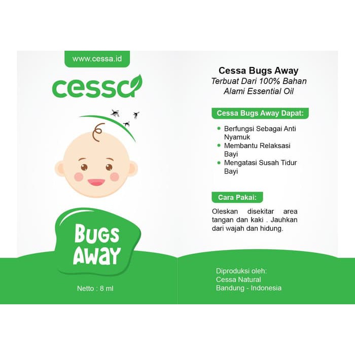 Cessa Bugs Away (Natural Essential Oil) Menjaga Bayi Dari Gigitan Nyamuk