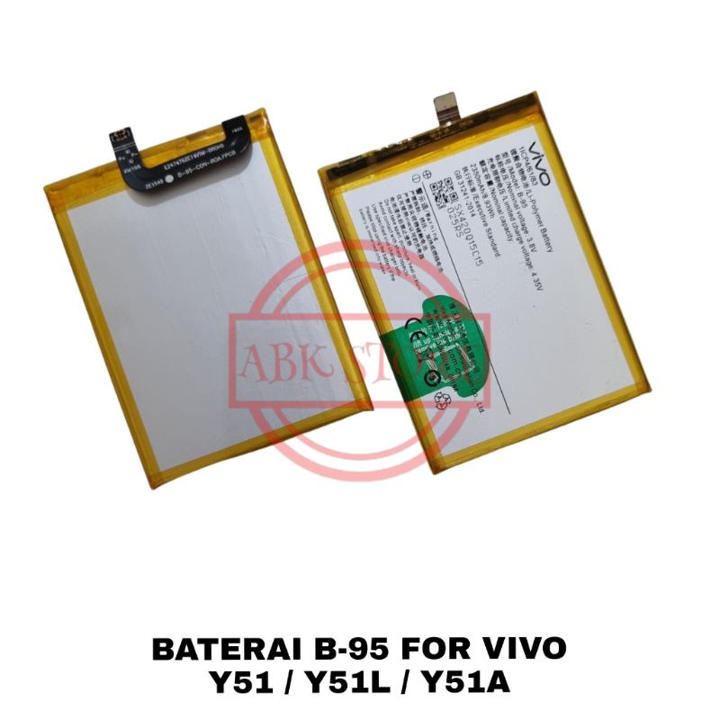 BATRE BATERAI BATTERY VIVO Y51 / Y51L / Y51A B-95 ORIGINAL