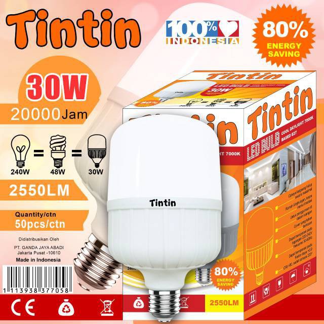 Bohlam Lampu LED TIntin 30 watt tintin 30w tin tin 30 watt tin tin 30w LED murah LED Capsule Kapsul