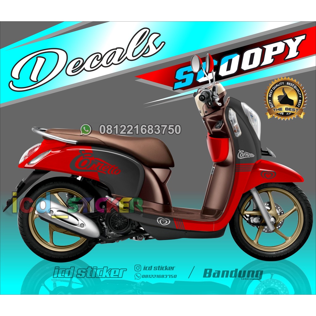 (COD) STICKER SCOOPY CORNETTO / DECAL SCOOPY 2014 / STICKER SCOOPY FULL BODY