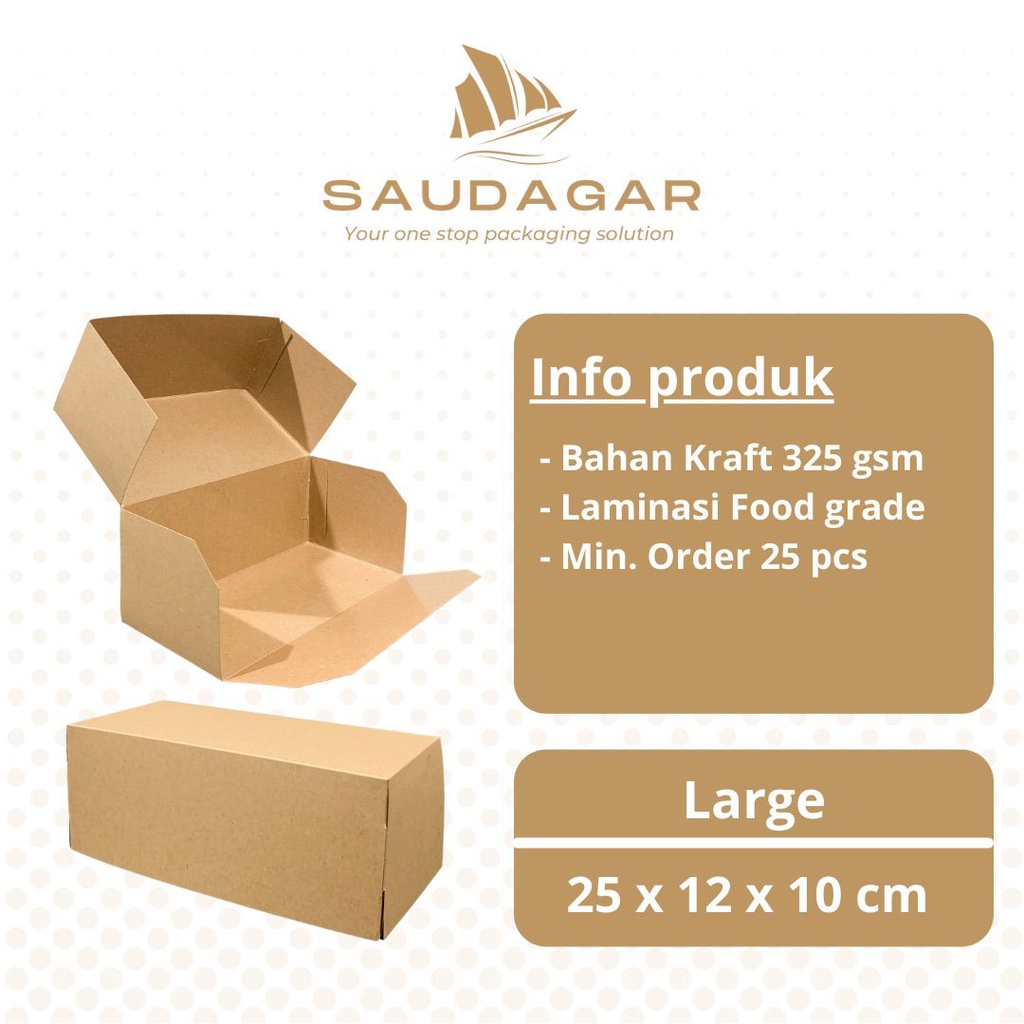 Box kotak bomboloni / box brownies / bolu gulung / donat / cake LARGE